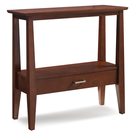 Leick Home 10434 Delton One Drawer Hall Console with Shelf, Sienna