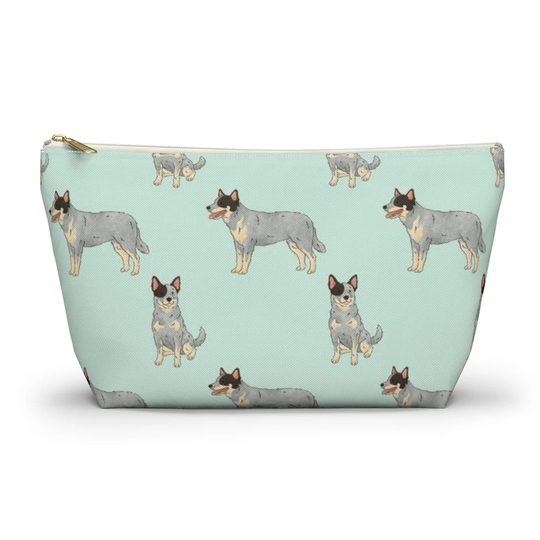 Heeler Pouch, Pencil Case, Dog Custom Teacher Bridesmaid Cosmetic Bag, Australian Cattle Mom Makeup Accessory Pouch
