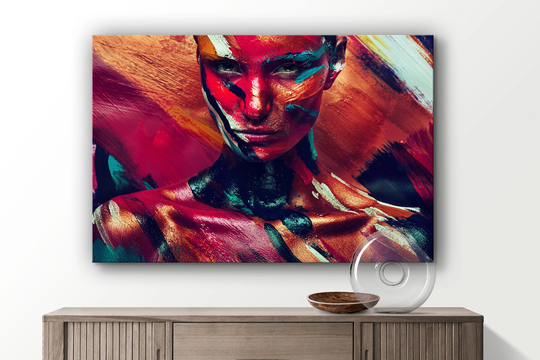 Colorful Makeup, Dripping Canvas & Tempered Glass Decor, Room Decor Art, Mother's Day