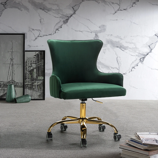 Velvet Task Chair with Iron Legs, Modern Office Chair