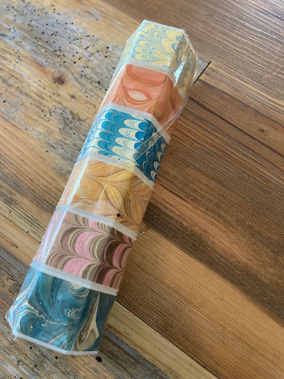 Six Hexagon Plastic Napkins Holders With Art Paper Surround Nos