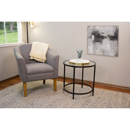 Porch & Den Kingswell Charcoal Modern Barrel Accent Chair