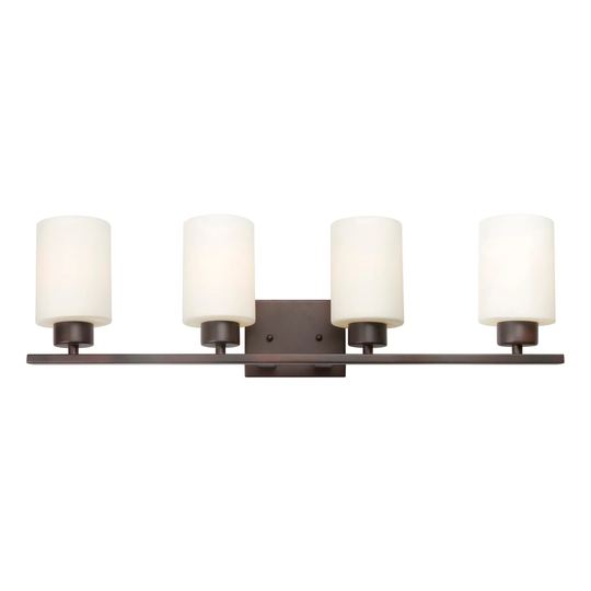 Forte Lighting 4 Light 28" Wide Bathroom Vanity Light with Satin Opal
