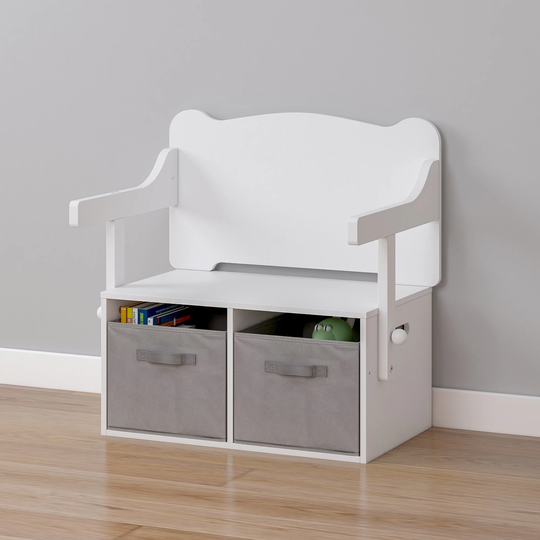UTEX Kids Table and Chair Set, 3-in-1 Convertible Activity Kids Table Set, White