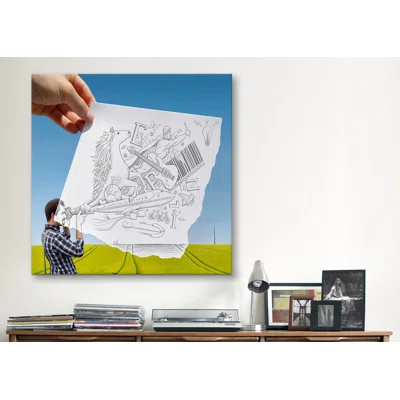 'Pencil with Camera 30 - Photographer' by Ben Heine Photographic Print on Wrapped Canvas