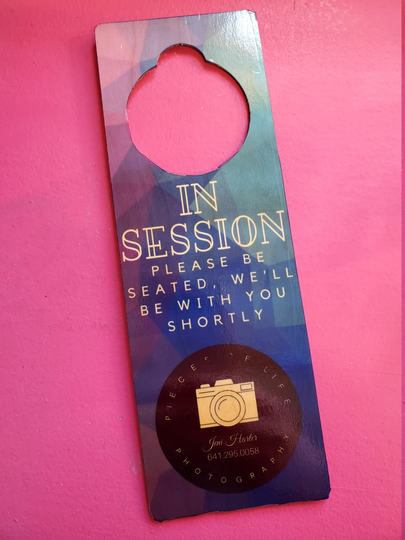 Custom Full Color 3 1/4 X 9 1/2 Wood Door Knob Hanger