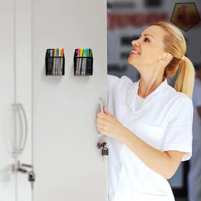 Magnetic Pen Holder, Magnetic Basket Organizer For Storage, Strong Mesh Metal Magnets Pencil Holder For Whiteboard, Fridge, Refrigerator And Locker,Of