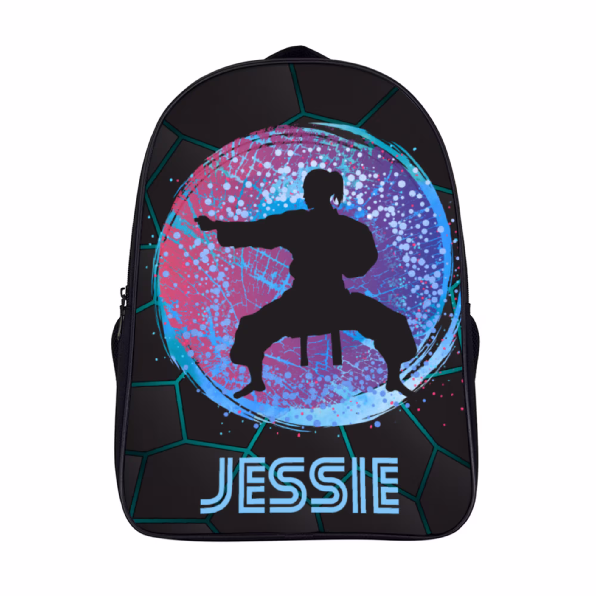 Ninja Girl Backpack Personalized- Customized Martial Arts Bag For Training - Cool Judo Juijitsu Taekwondo