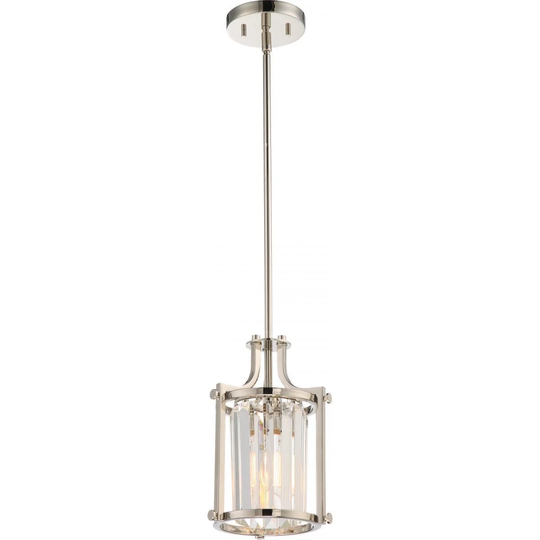 Nuvo Lighting Krys Nickel-finish 1-light Mini Pendant - Pewter - Diameter 7.88", Height 50.25" - Diameter 7.88", Height 50.25"