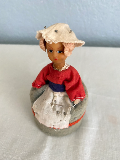 Vintage Figural Pin Cushion Rubber Body