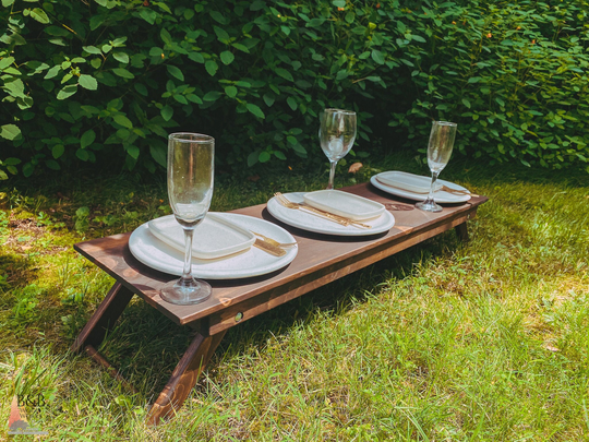 Low Boho Picnic Table With Foldable Legs 40x11, Portable For Beach Yard Lake, Wedding Party To Ground Decor