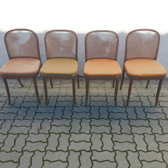 Set 4Pcs Rare Vintage Dining Chair Thonet Jozef Hoffmann Prague Armchair