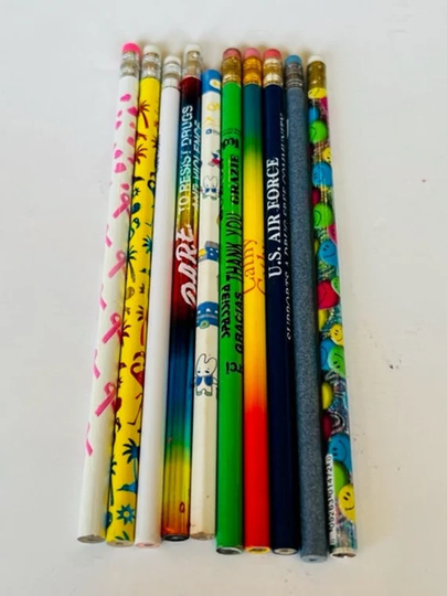 Pencil Vtg School Advertising Writing Instrument Lot Cartoon Anime Dare Bunny P1
