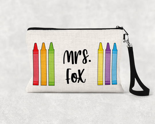 Personalized Art Teacher Gift, Bag, Artist Makeup Custom Crayon Pencil Case, Paint Supply Pouch