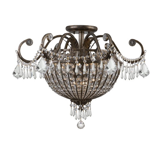 Crystorama Lighting Group Nine Light Wrought Iron Hand Cut Lead