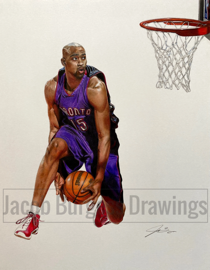Vince Carter Colored Pencil Drawing Lithograph Print #d To 300