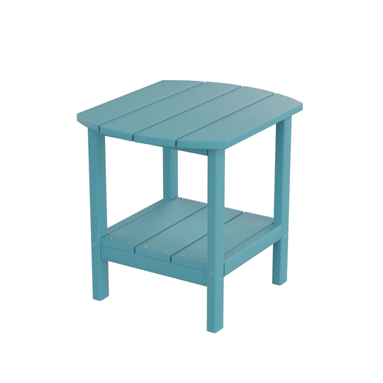 Outdoor Side Table Accent Table, Patio Heavy Duty End Table with Shelf