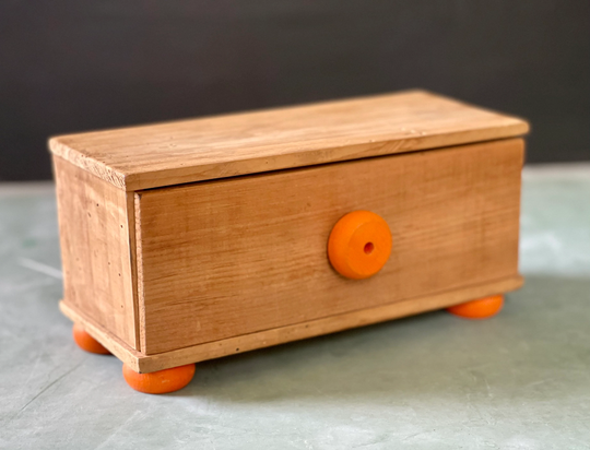 Handmade Tabletop Wooden Single Drawer Storage Box