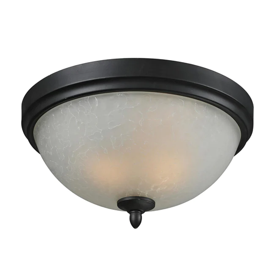 Arshe 3-light Bronze/ Watermark Glass Flush Mount
