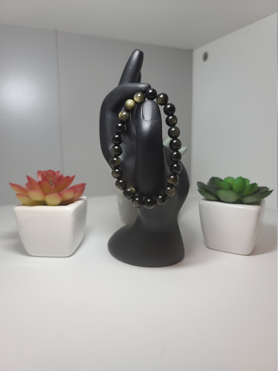 Golden Obsidian Beaded Bracelet