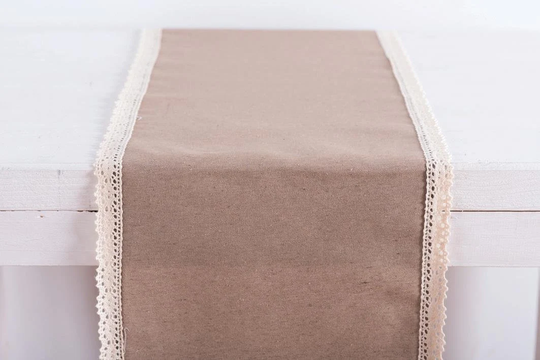 Table Runner Burlap Cotton Lace, Wedding Decoration Burlap, Jute Runner, Rustic Wedding, Decoration, Boho Home Decor