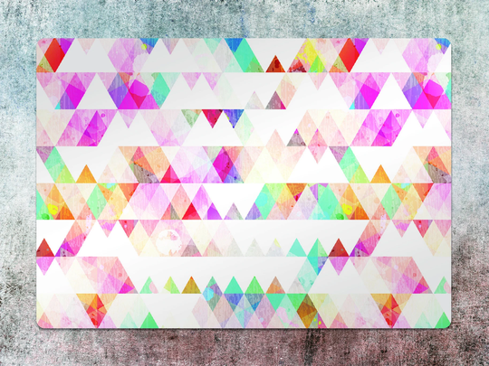 Rainbow Triangle Chair Mat, Colorful Vinyl Floor Pink Protective Geomteric Splat Area Rug, Kids Room Decor
