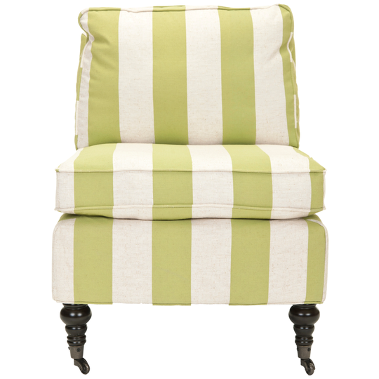 Safavieh Bosio Striped Beige/Green Armless Club Chair - 24" x 29.9" x 32.7"