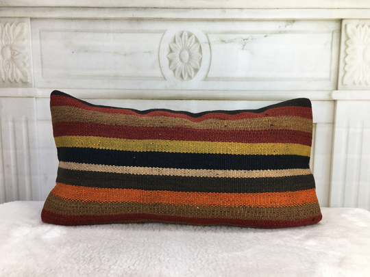 Sofa Kilim Pillow, 12 X 24 Decorative Home Decor, Cushion Kilim, Pillow Cover, Boho Couch Pillow, 2196