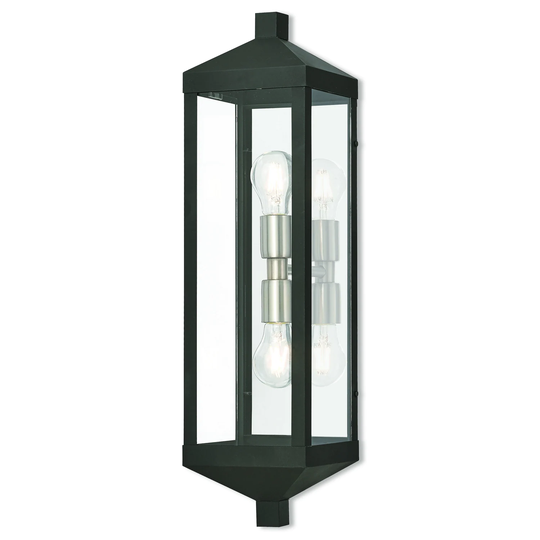 Giuseppe Lighting Two Light Outdoor Wall Lantern Nyack Black - Exact Size