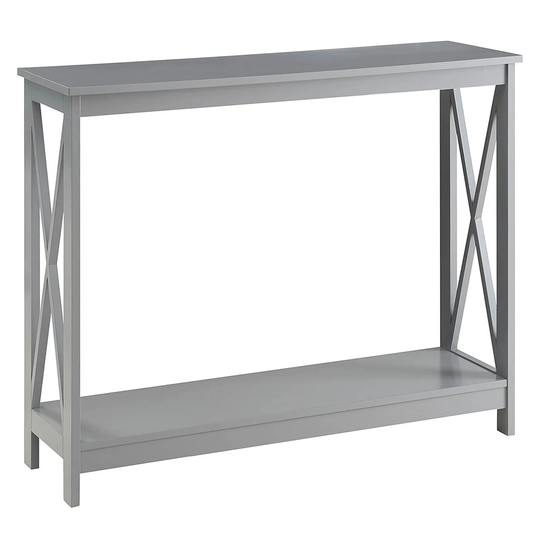 Convenience Concepts Oxford Console Table with 1 Open Bottom Shelf, Gray Finish - 24.2