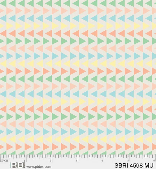 P&b Textiles - Star Bright -Sbri 4598 Mu Light Multi Color Triangles