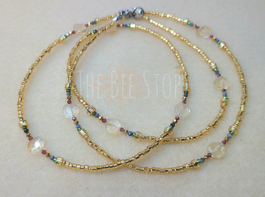 Prosperity ~》Waist Beads | Citrine, Sapphire, Garnet & Pyrite Gemstone Stainless Steel Clasp Crystals Waistlethandmade To Order