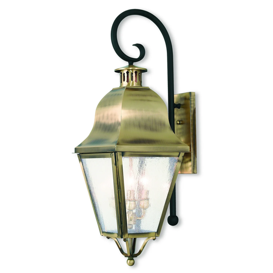 Giuseppe Lighting Three Light Outdoor Wall Lantern Amwell Antique B - Exact Size