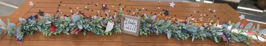 4Th Of July Garland Table Decor Home The Brave Centerpiece Red White Blue Swag Patriotic Eucalyptus Pip Berry Greenery