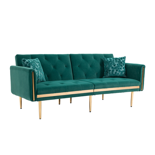Velvet Sofa , Accent Sofa Three Seat Sofa with Metal Feet