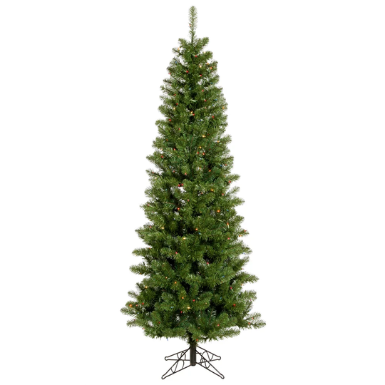 5.5' x 28" Salem Pencil Pine Tree with 150 Multi-Color LED Lights