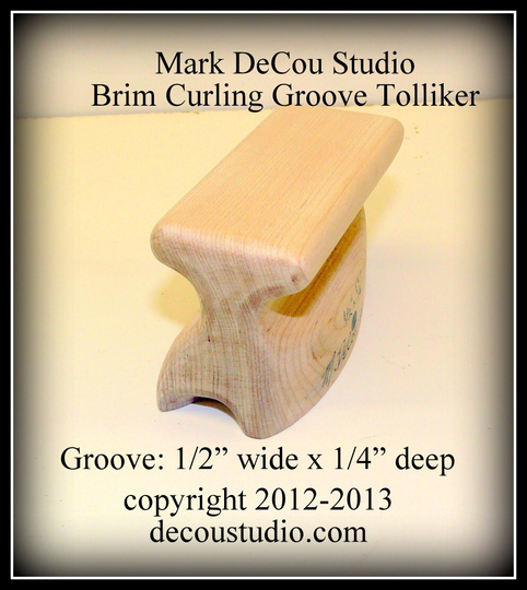 Built-To-Order, Groove Tolliker Hat Making Tool Pencil Curl Brim Shaper Curler, | 0.5 Inch Wide By 0.25 Deep Groove Foot