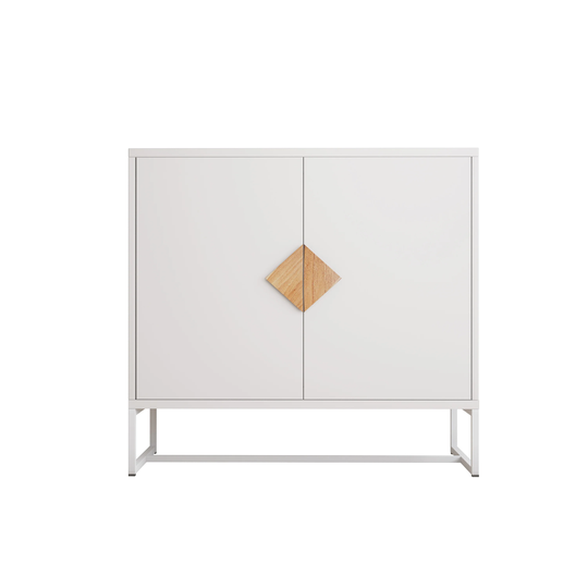 2 Doors Sideboard with Solid wood Square Shape Handle