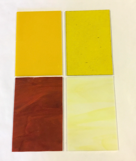 Sale Flower Colors 4Pc Set 4" X 6" Stained Glass Sheet G03