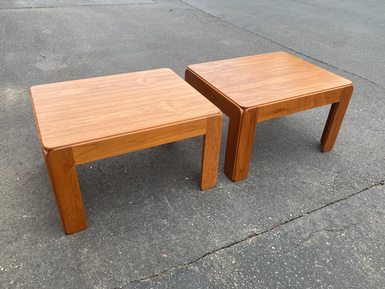 Pair Vintage Danish Modern End Tables By Niels Eilersen Postmodern 70S Mid Century