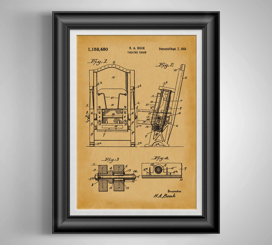 Theater Chair Patent Prints Retro Entertainment Room Decor Movie Wall Art Unique Living Gift For Wife Pp 6075
