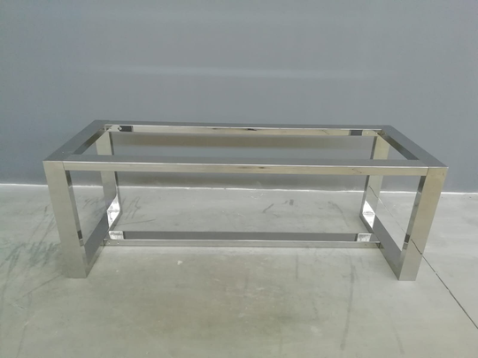 Stainless Steel Dining Table Base, Metal, 28" H X 35" W 72" L Base, Height 26"-30"