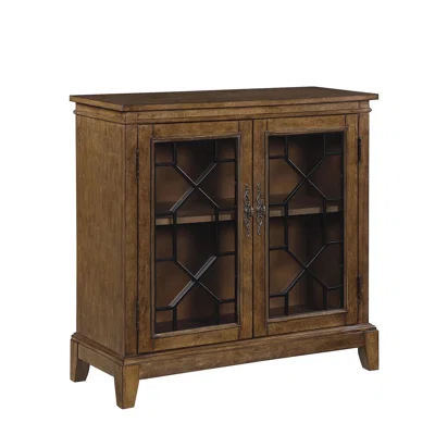 Canora Grey Sideboard And Buffets Cabinet With Iron Framed Glass Doors, 2 Adjustable Shelves Entryway Serving Wine Storage In Kitchen