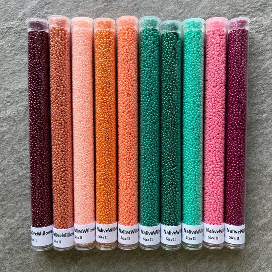 11/0 Seed Beads, 10 Color Set, Tropical Seas Vol 2, Japanese Miyuki/Toho, Apx 30 Gram Per 6" Tubes X Colors