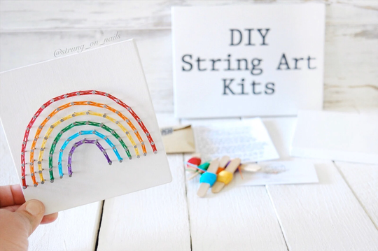Diy Rainbow String Art Kit, Do It Yourself, Diy Craft Kit, Rainbow Wall Art, Tiered Tray Sign, Roygbiv, Miscarriage Gift, Baby