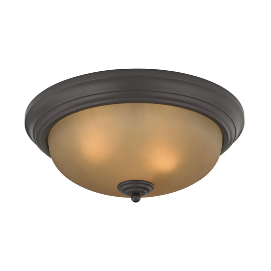 Cornerstone 15-inch Oil Rubbed Bronze 3-light Flush Mount