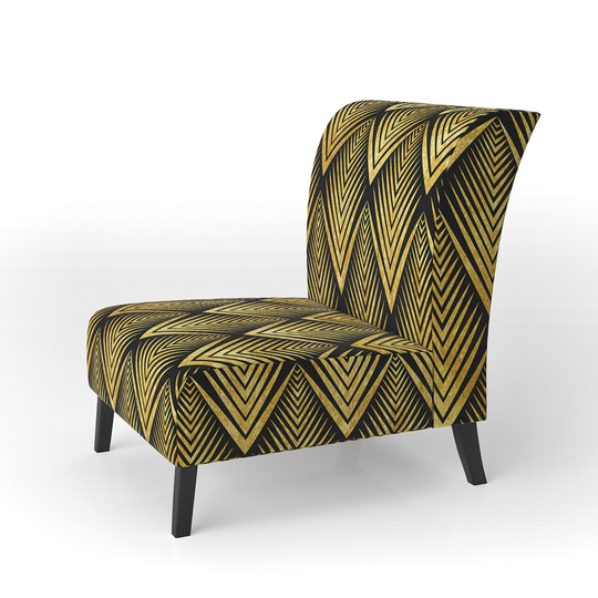 Designart 'Deco Seal Pattern' Upholstered Mid-Century Accent Chair