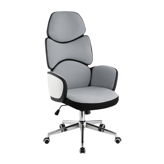26 Inch Modern Swivel Office or Gaming Chair, Ergonomic Gray Fabric Seat