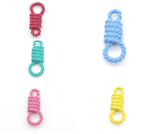 2 Pcs Colored Rope Charms, Necklace Pendant, Earring Jewelry, | 10x25mm Crld-22