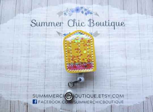 Confetti Pencil Badge Reel, Teacher School Holder